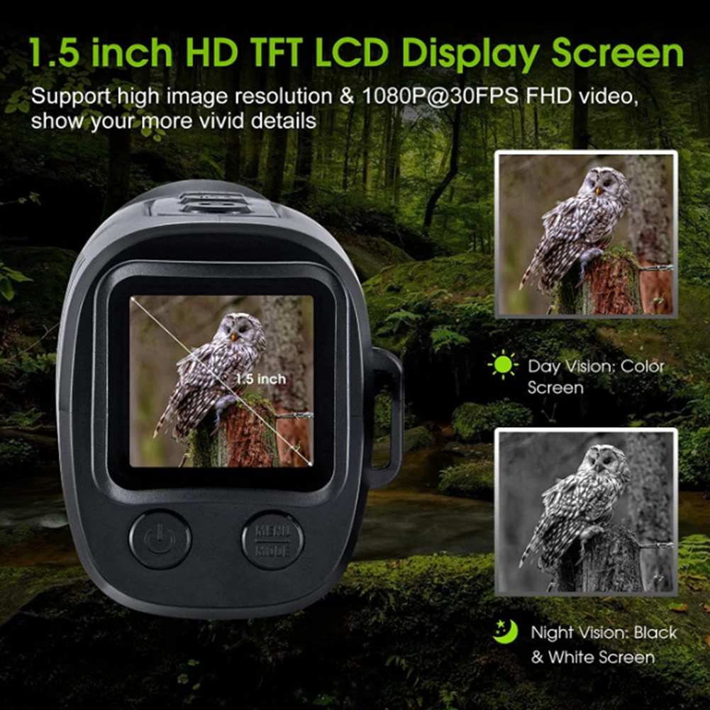 Digital Monocular with Clear View Day/Night Vision Battery Operated Takes Photos Videos 1.5" Display for Bird Watching Hunting
Digital Monocular with Clear View Day/Night Vision Battery Operated Takes Photos Videos 1.5" Display for Bird Watching Hunting