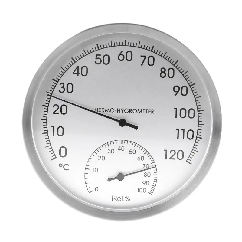 Stainless Steel 5" Thermometer Hygrometer Wall Hanging Indoor Outdoor Sauna Room Temperature Humidity Tester Monitor
Stainless Steel 5" Thermometer Hygrometer Wall Hanging Indoor Outdoor Sauna Room Temperature Humidity Tester Monitor