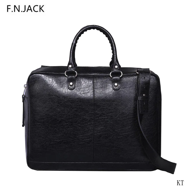 

Мужская Черная Наплечная Сумка F.N.JACK из натуральной кожи, портфель, портативные деловые сумки через плечо для компьютера, сумки-мессенджеры