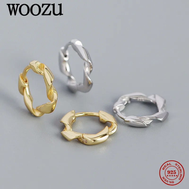 WOOZU Geometric Punk Twist Hoop Earrings Genuine 925 Sterling Silver For Women Ethnic Rock Men Ear Buckle Jewelry Accessories
WOOZU Geometric Punk Twist Hoop Earrings Genuine 925 Sterling Silver For Women Ethnic Rock Men Ear Buckle Jewelry Accessories
