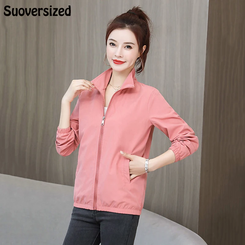 Slim Stand Collar Double Layer Casual Jacket For Women Korean Zipper Long Sleeve Outerwear 4XL For 80kg Elegant Basic Chaquetas
Slim Stand Collar Double Layer Casual Jacket For Women Korean Zipper Long Sleeve Outerwear 4XL For 80kg Elegant Basic Chaquetas