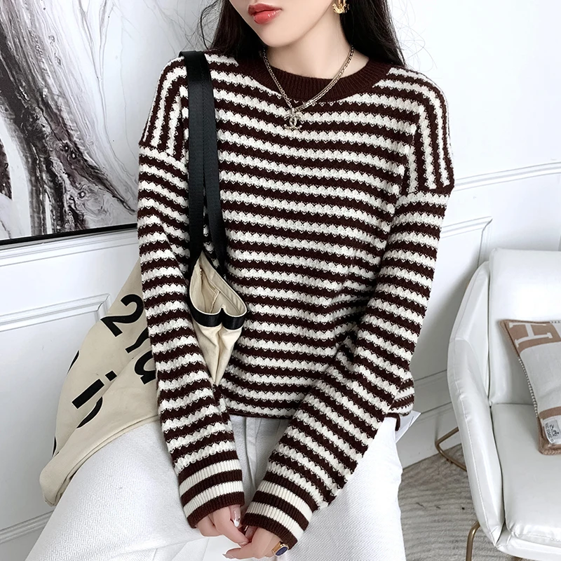 Stripe Oversized Sweater Korean Fashion Winter Clothes Women Lazy Knit Pullover Sweater Women Vintage O-Neck Womens Tops Jumper 
Stripe Oversized Sweater Korean Fashion Winter Clothes Women Lazy Knit Pullover Sweater Women Vintage O-Neck Womens Tops Jumper