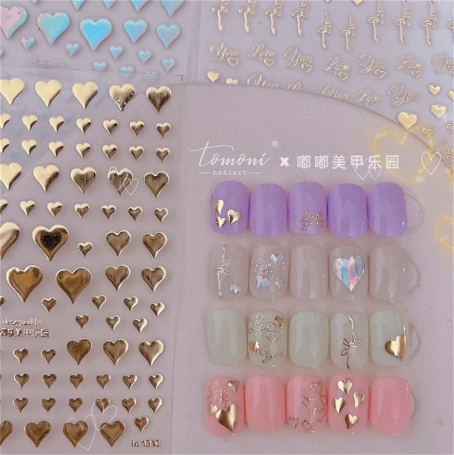 Nail Art Stickers 5D Heart Bronzing Cute Sliders for Nails Transfer Decals Decoration for Manicure Press on Nails Korea Japan
Nail Art Stickers 5D Heart Bronzing Cute Sliders for Nails Transfer Decals Decoration for Manicure Press on Nails Korea Japan