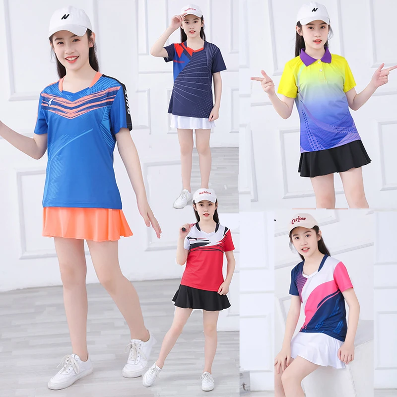 Kid BadmintonShort sleeve Shirt Shorts Girls Tennis Shirt Skirt Sets Boys Ping Pong Child Volleyball Kits Sportswear Clothing
Kid BadmintonShort sleeve Shirt Shorts Girls Tennis Shirt Skirt Sets Boys Ping Pong Child Volleyball Kits Sportswear Clothing