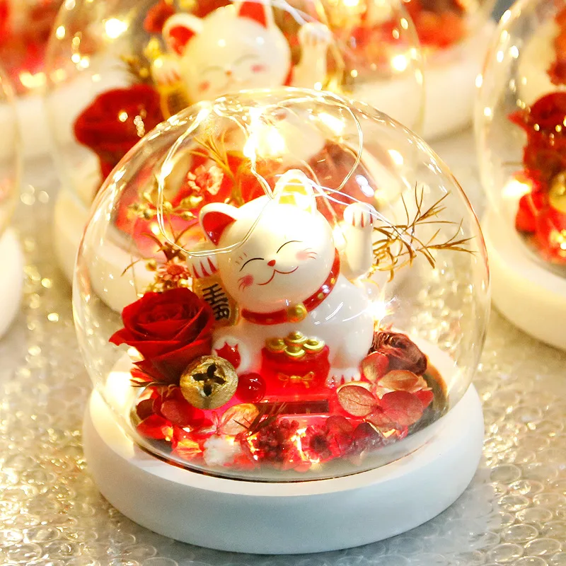 Eternal Dried Flower Lucky Cat In Glass Dome Romantic Rose Ornament Wedding Present Home Decor Mother Valentines Day Gifts Wife
Eternal Dried Flower Lucky Cat In Glass Dome Romantic Rose Ornament Wedding Present Home Decor Mother Valentines Day Gifts Wife