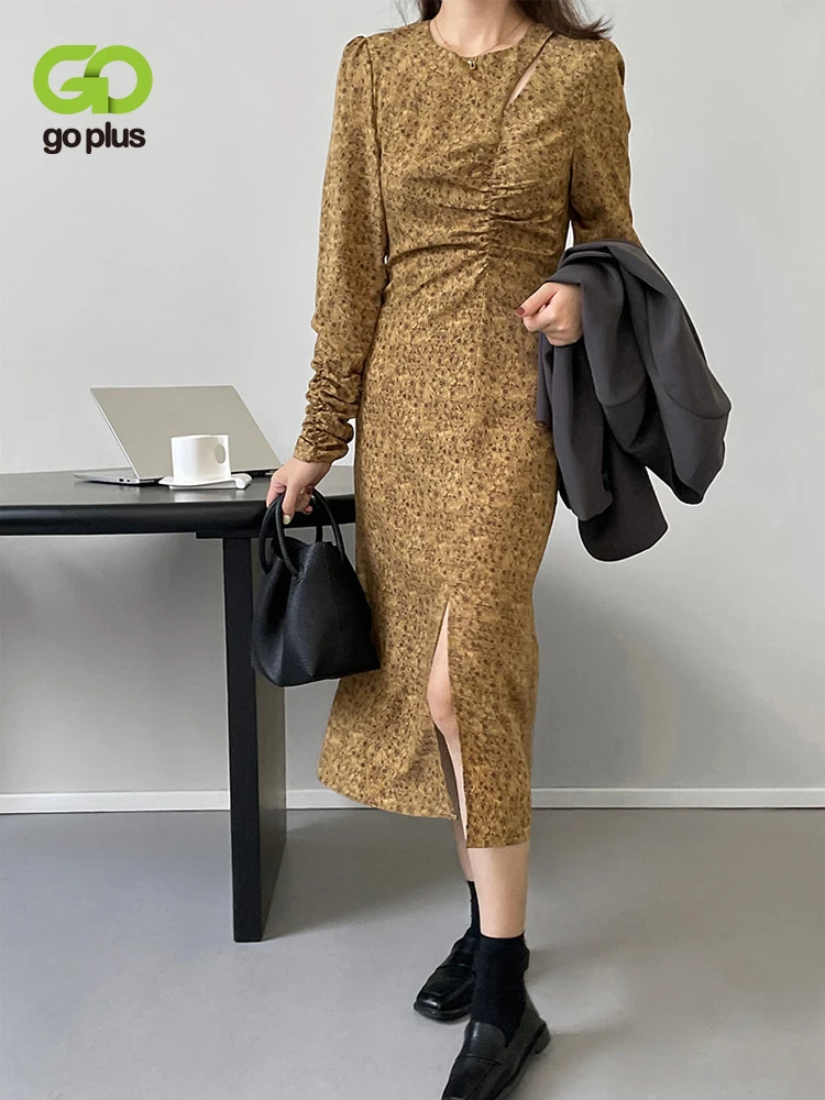 GOPLUS O-Neck Clothes for Women 2022 Top Women Vintage French Cutout Ruched Floral Dress Slit Hem Casual Female Dresses
GOPLUS O-Neck Clothes for Women 2022 Top Women Vintage French Cutout Ruched Floral Dress Slit Hem Casual Female Dresses