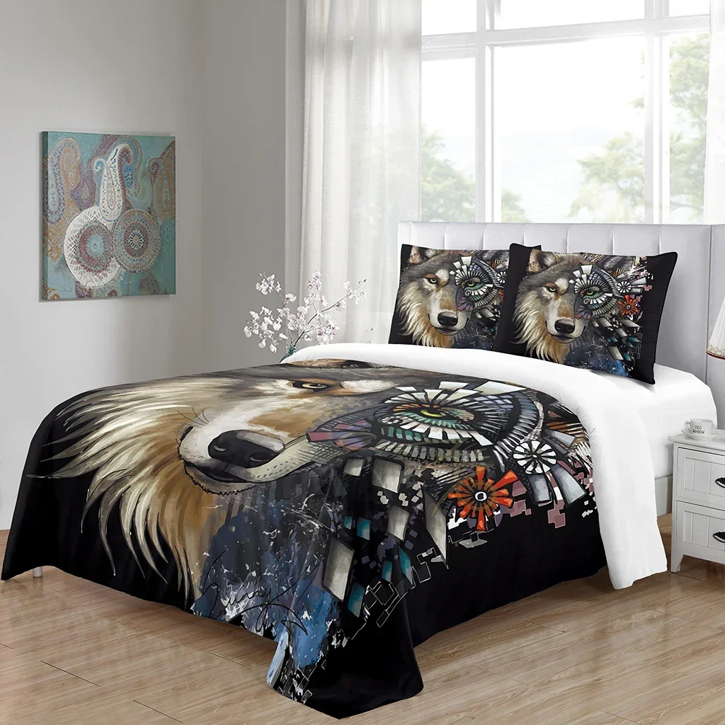 Bohemian Style Wolf Psychedeli Animal King Queen Twin Full Bedding Sets Single Double Bed Duvet Cover Set and 2 pcs Pillow cover
Bohemian Style Wolf Psychedeli Animal King Queen Twin Full Bedding Sets Single Double Bed Duvet Cover Set and 2 pcs Pillow cover