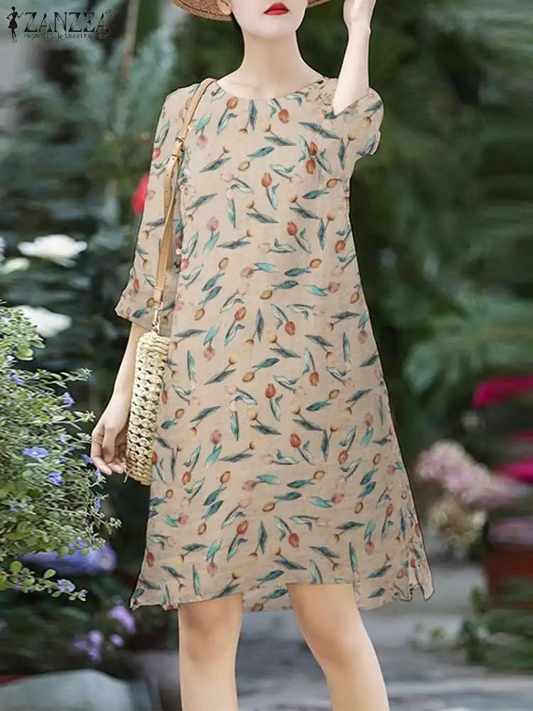 ZANZEA Women 3/4 Sleeve Crewneck Sundress Casual Floral Print Long Dress Elegant Loose Midi Dresses 2023 Summer Holdiay Robes
ZANZEA Women 3/4 Sleeve Crewneck Sundress Casual Floral Print Long Dress Elegant Loose Midi Dresses 2023 Summer Holdiay Robes