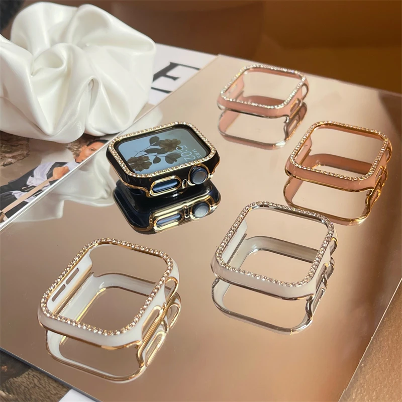 Luxury Glossy Diamond Cream Case For Apple Watch 40mm 38mm 45 41mm Laser Engraving Hard Cover For iWatch Series 8 7 6 Se 5 4 3 2
Luxury Glossy Diamond Cream Case For Apple Watch 40mm 38mm 45 41mm Laser Engraving Hard Cover For iWatch Series 8 7 6 Se 5 4 3 2