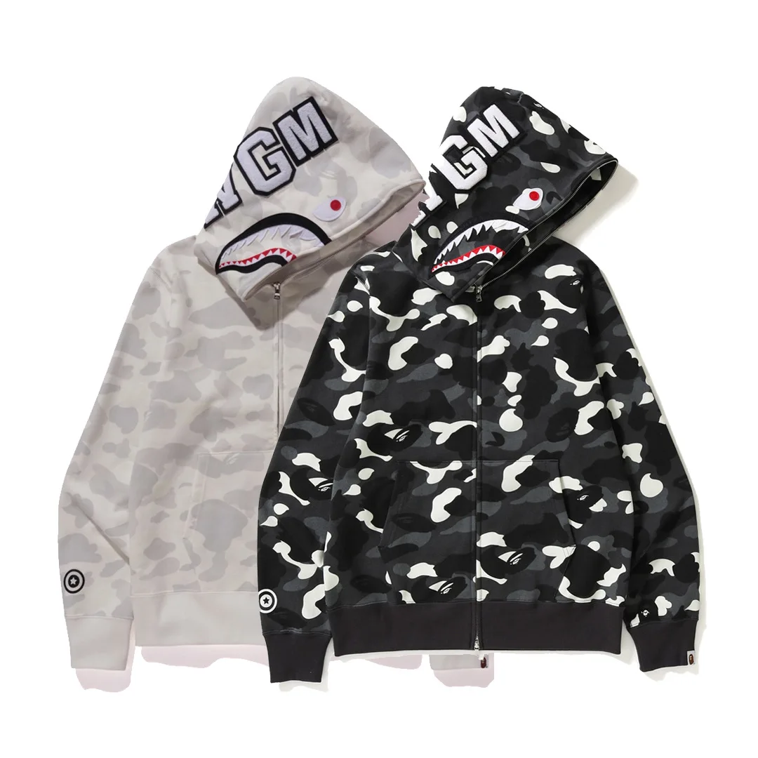 BAPE Luminous Hoodies Winter Fashion Printed Couples Wear Hoody Casual Cardigan Hooded Shark Coat Streetwear Men Jacket
BAPE Luminous Hoodies Winter Fashion Printed Couples Wear Hoody Casual Cardigan Hooded Shark Coat Streetwear Men Jacket