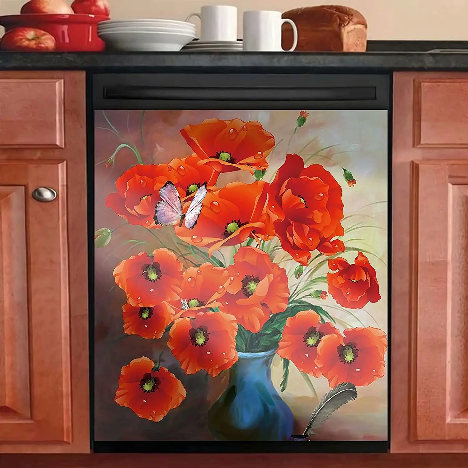 Vintage Flower Design Dishwasher Door Cover,Magnetic Dishwasher Floral Sticker,Reusable Dishwasher Magnet Kitchen Decor,Easily T
Vintage Flower Design Dishwasher Door Cover,Magnetic Dishwasher Floral Sticker,Reusable Dishwasher Magnet Kitchen Decor,Easily T