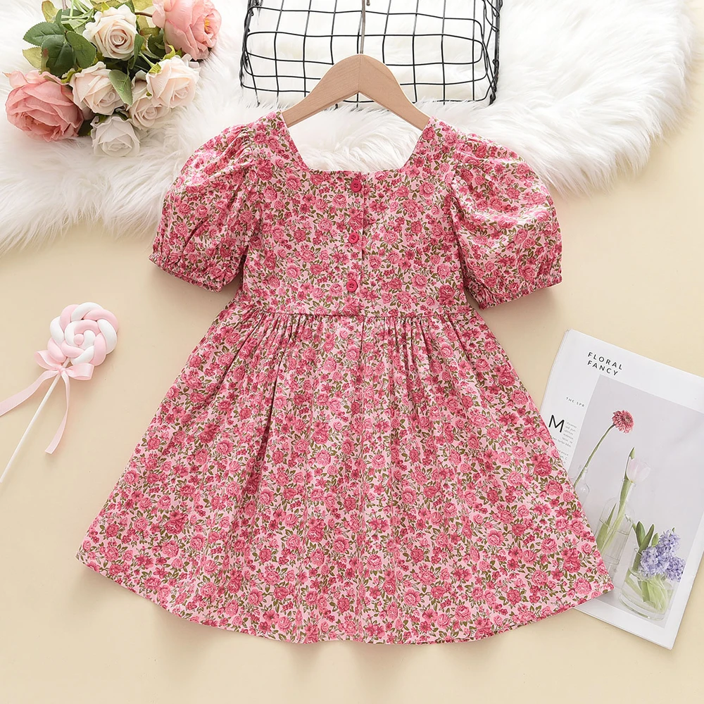 Menoea Princess Dresses Korean Dress Girl Girl Collar Dress Summer Dress Version Children's Little Floral Of Square Flower Suit
Menoea Princess Dresses Korean Dress Girl Girl Collar Dress Summer Dress Version Children's Little Floral Of Square Flower Suit
