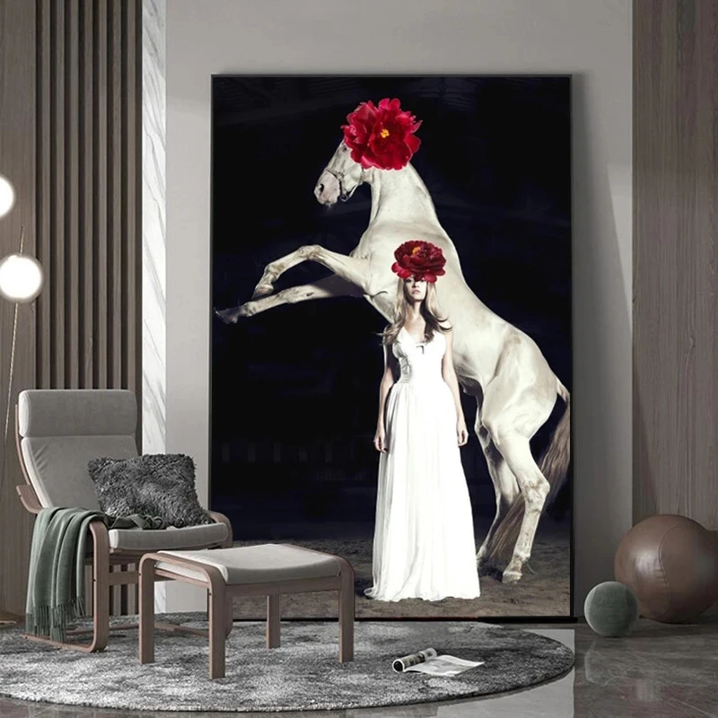 Modular Wall Art White Horse Canvas Paintings Red Flower Pictures Prints Poster Home Decor Abstract Cuadros Living Room No Frame
Modular Wall Art White Horse Canvas Paintings Red Flower Pictures Prints Poster Home Decor Abstract Cuadros Living Room No Frame