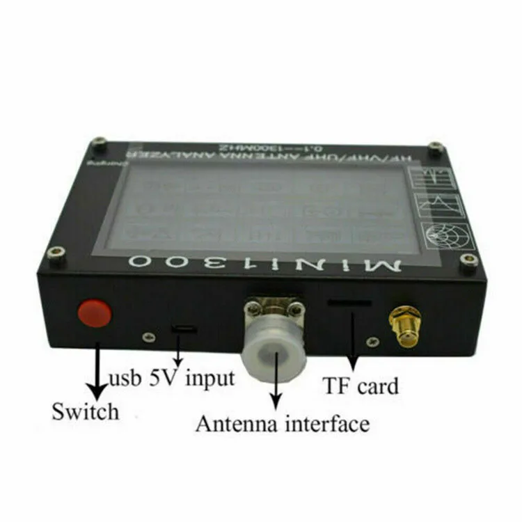 Анализатор антенны Mini1300 0,1-1300 МГц, HF/VHF/UHF ANT SWR, 4,3 дюйма, ЖК-сенсорный экран, SWR-метр, тестер, сетевые анализаторы с TF-картой для автомобиля
Анализатор антенны Mini1300 0,1-1300 МГц, HF/VHF/UHF ANT SWR, 4,3 дюйма, ЖК-сенсорный экран, SWR-метр, тестер, сетевые анализаторы с TF-картой для автомобиля