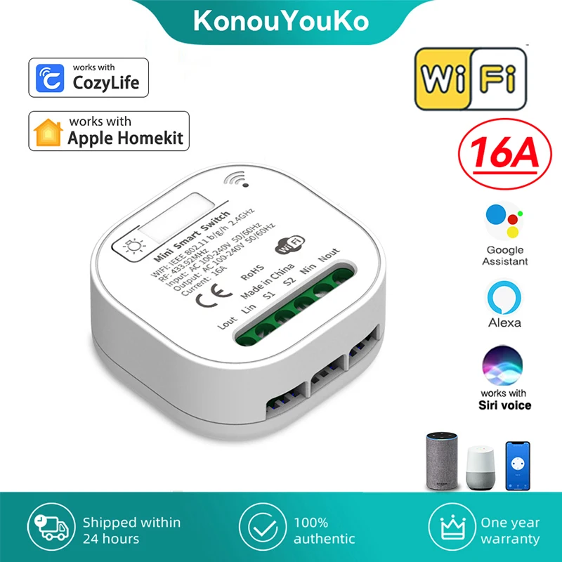 Homekit 1/5pcs Wifi Smart Switch Module 16A Smart Switch DIY 2 Way Control Voice Control for Siri Alexa Google Home Cozylife
Homekit 1/5pcs Wifi Smart Switch Module 16A Smart Switch DIY 2 Way Control Voice Control for Siri Alexa Google Home Cozylife