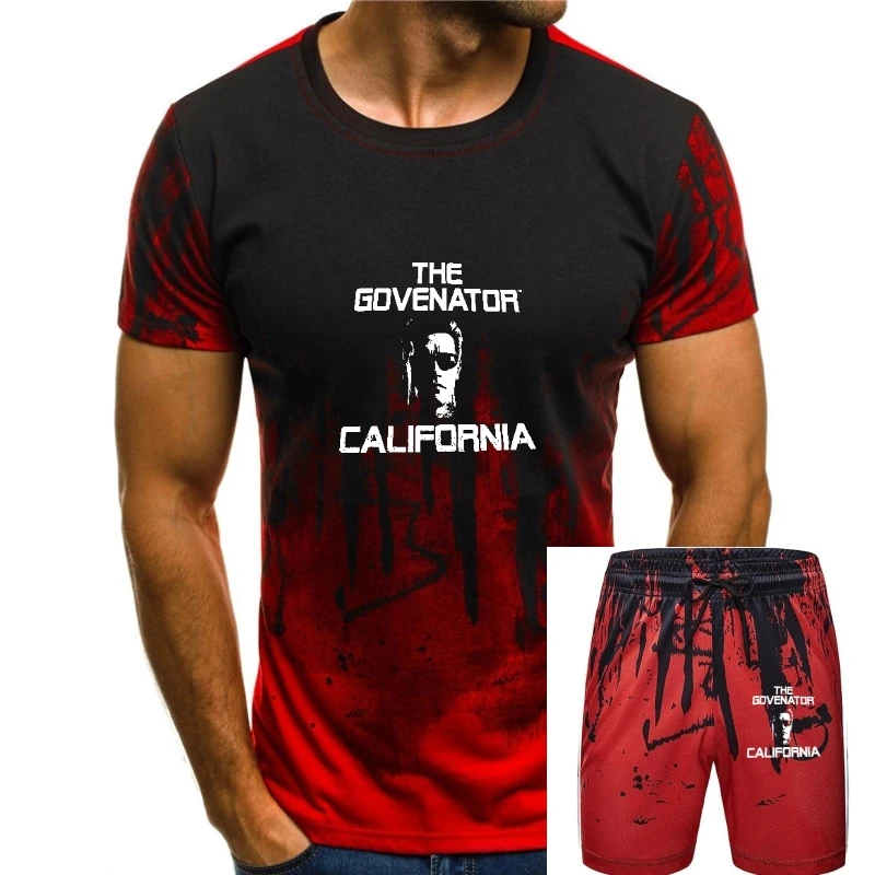 

Мужская футболка THE GOVENATOR CALIFORNIA, размер XL, новинка, черный, белый, Арнольд Шварценеггер