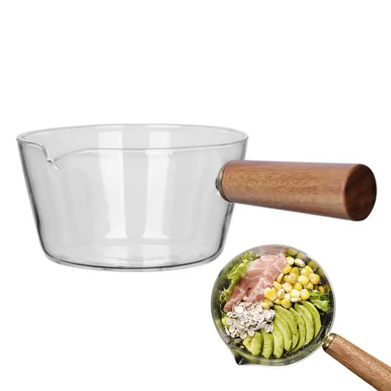 ML Glass Milk Pot With Wooden HandleFruit Salad Bowl Handle Cooking Pot For Salad Noodles Gas Stove Cookware Tool
ML Glass Milk Pot With Wooden HandleFruit Salad Bowl Handle Cooking Pot For Salad Noodles Gas Stove Cookware Tool