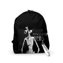 Youthful Horror Creepypasta Siren Head School Bags Notebook Backpacks 3D Print Oxford Waterproof Key Chain Small Travel Bags