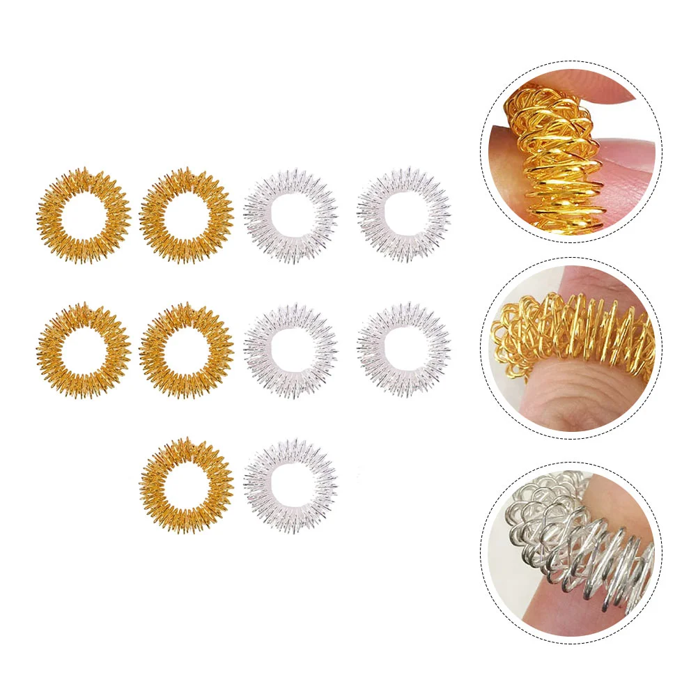 10 Pcs Finger Ring Tool Toys Spiky Fidget Band Chinese Style Spiky Finger Ring Stainless Steel Wire Massagers
10 Pcs Finger Ring Tool Toys Spiky Fidget Band Chinese Style Spiky Finger Ring Stainless Steel Wire Massagers