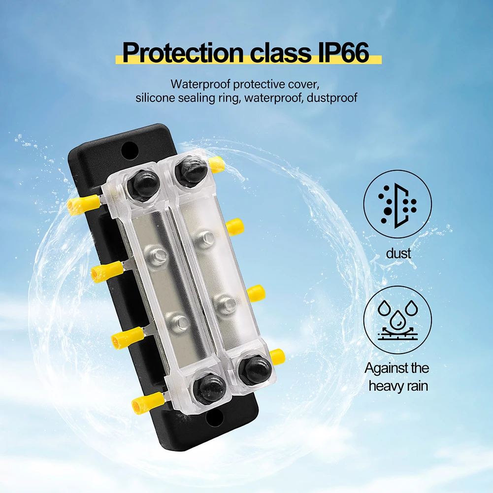 OT Terminal Power Distribution Block Double-row Solid Plastic Base With PC Dust Cover Bus Bar For Car RV Motorcycle Truck Ships
OT Terminal Power Distribution Block Double-row Solid Plastic Base With PC Dust Cover Bus Bar For Car RV Motorcycle Truck Ships