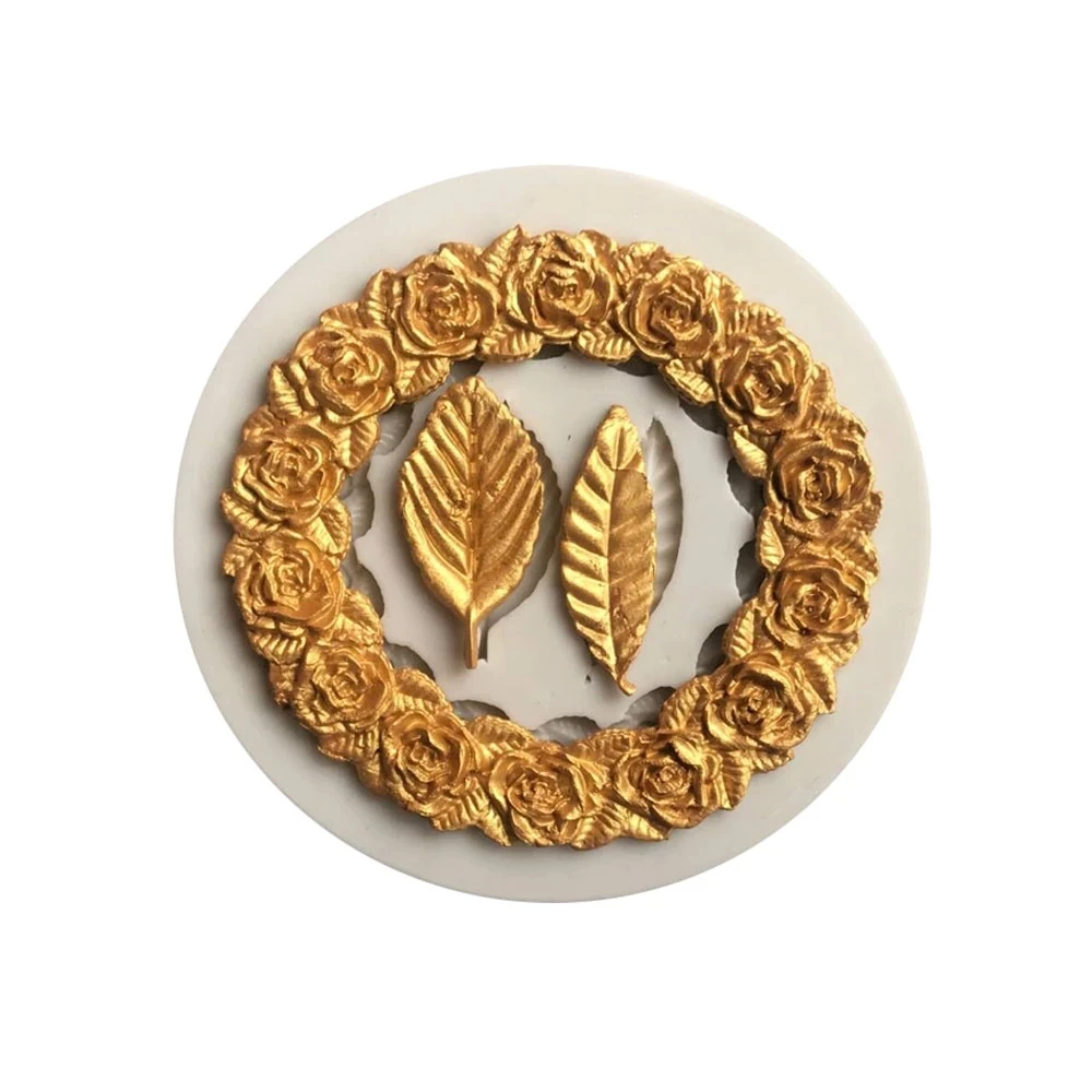 Rose Wreath Leaves Silicone Mold Cake Decoration Fondant Accessories Chocolate Mold Picture Frame Sugar Baking Mold
Rose Wreath Leaves Silicone Mold Cake Decoration Fondant Accessories Chocolate Mold Picture Frame Sugar Baking Mold