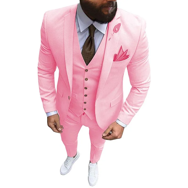 2022 New Pink Men's 3 Pieces Suit Formal Business Notch Lapel Slim Fit Tuxedos Best Man Blazer For Wedding(Blazer+vest+Pants)
2022 New Pink Men's 3 Pieces Suit Formal Business Notch Lapel Slim Fit Tuxedos Best Man Blazer For Wedding(Blazer+vest+Pants)