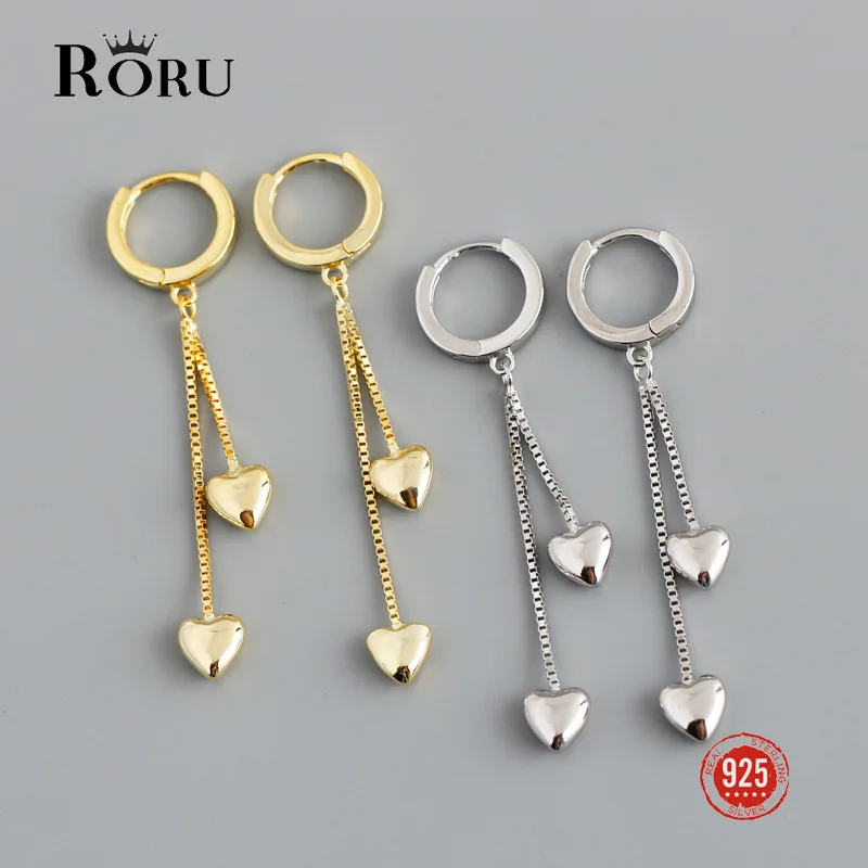 RORU Real 925 Sterling Silver Tassel Chain Lovely Heart Drop Hoop Earring for Women Girls Wedding Party Elegant Fine Jewelry
RORU Real 925 Sterling Silver Tassel Chain Lovely Heart Drop Hoop Earring for Women Girls Wedding Party Elegant Fine Jewelry