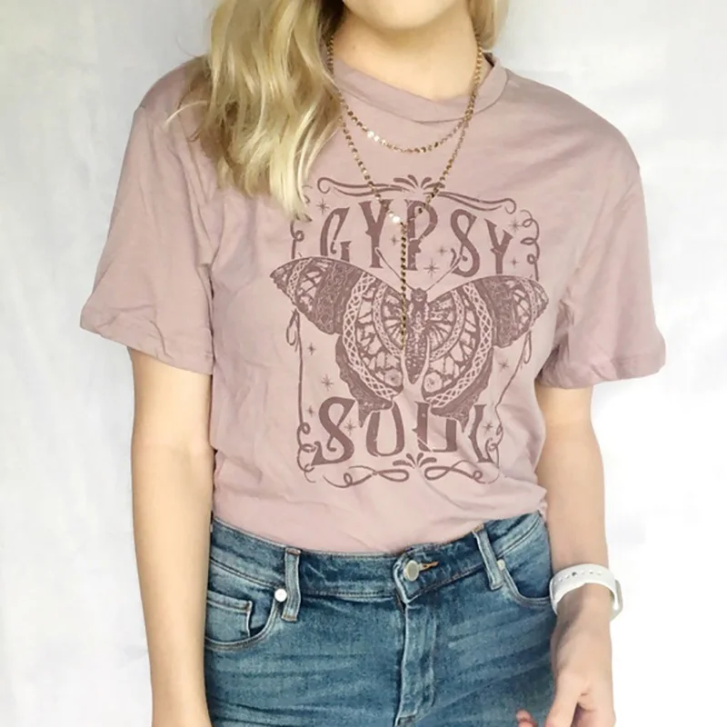 Butterfly Print Women 70s Retro T-Shirts Hippie Boho T Shirt Summer Ladies Vintage Short Sleeve Cotton Tshirts Witch Top Grunge
Butterfly Print Women 70s Retro T-Shirts Hippie Boho T Shirt Summer Ladies Vintage Short Sleeve Cotton Tshirts Witch Top Grunge