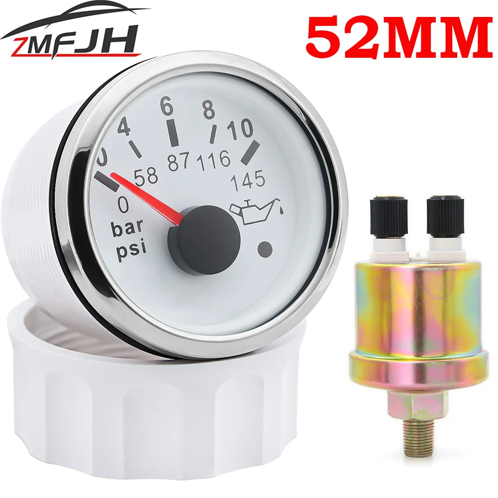 AD 0-10 Bar 145PSI 52MM Oil Pressure Gauge with Red Backlight 1/8NPT Oil Press Sensor Oil Press Meter with Alarm For Boat Car
AD 0-10 Bar 145PSI 52MM Oil Pressure Gauge with Red Backlight 1/8NPT Oil Press Sensor Oil Press Meter with Alarm For Boat Car