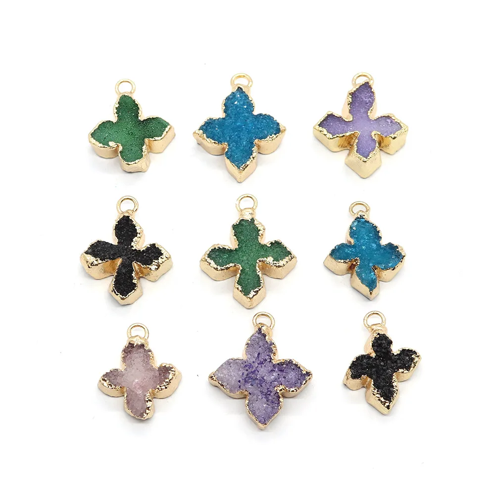 2pcs/pack Leaf Shaped Natural Semi-precious Stone Crystal Pendants Clover Copper Edge 17x20mm DIY Necklace Bracelets Earrings
2pcs/pack Leaf Shaped Natural Semi-precious Stone Crystal Pendants Clover Copper Edge 17x20mm DIY Necklace Bracelets Earrings