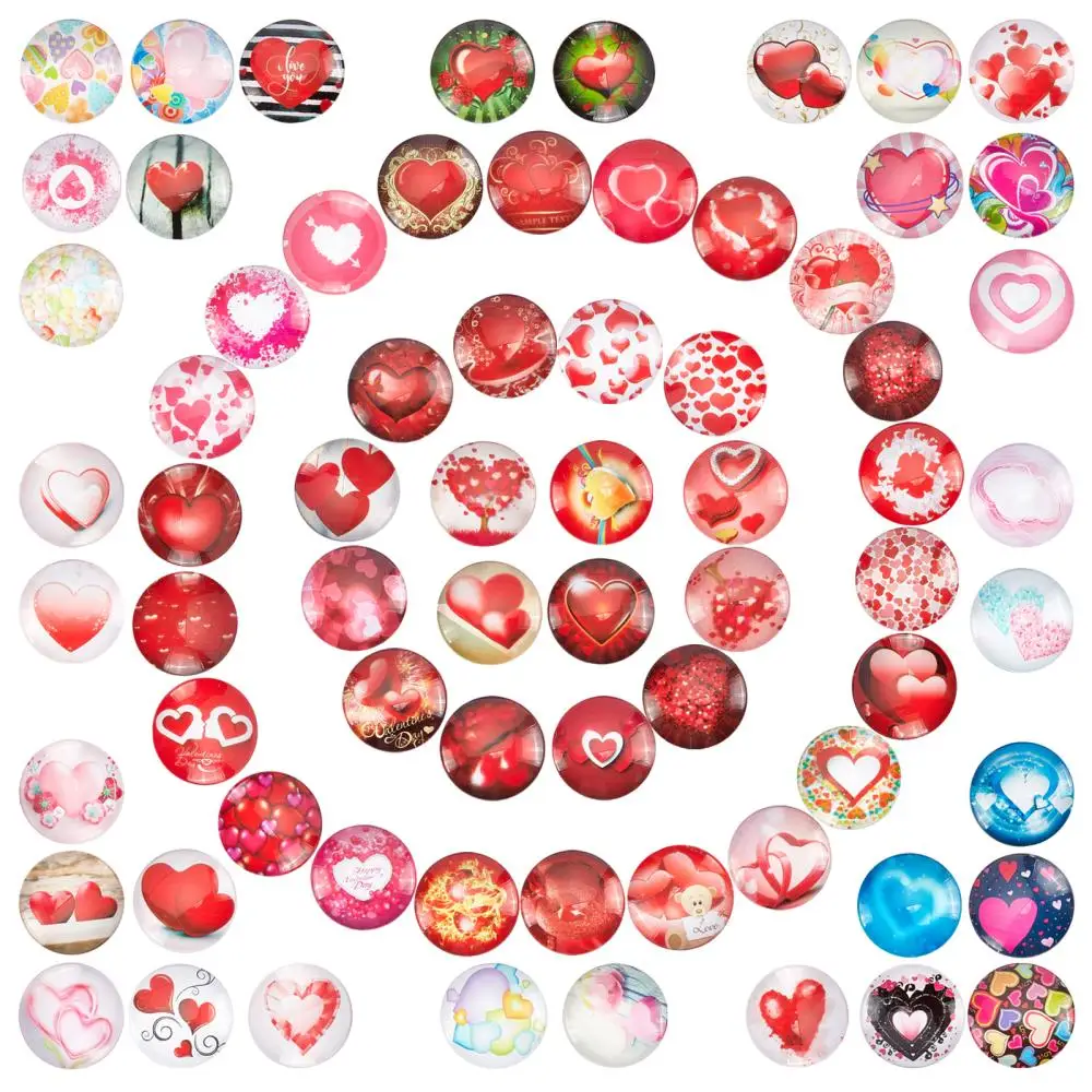 70pcs Sweet Romantic Heart Pattern Glass Cabochons 25mm Dome Flatback Spacers for DIY Necklace Ring Bracelet Jewelry Making
70pcs Sweet Romantic Heart Pattern Glass Cabochons 25mm Dome Flatback Spacers for DIY Necklace Ring Bracelet Jewelry Making