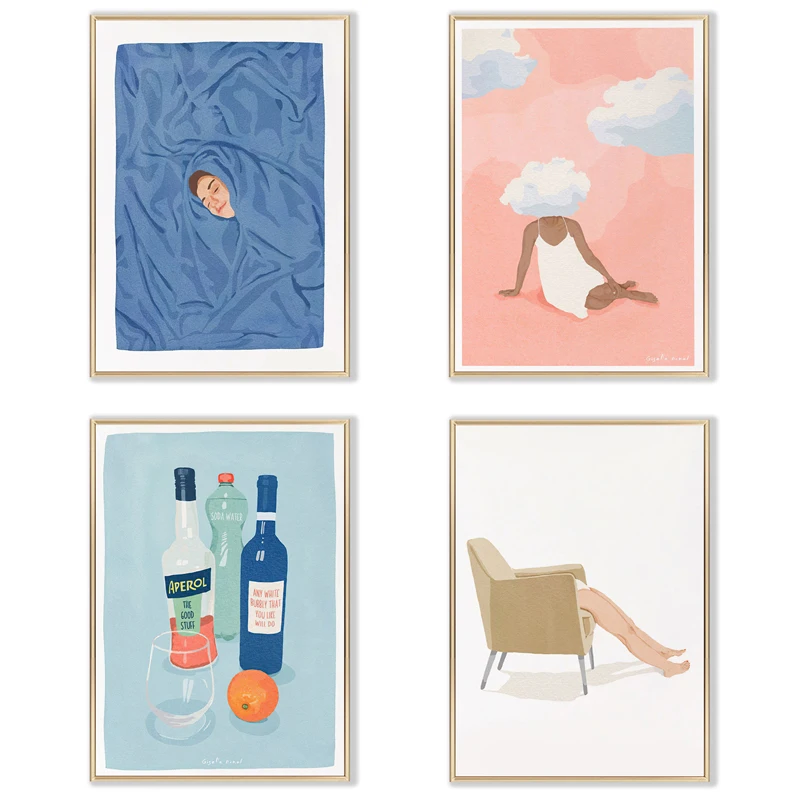 Nordic Sofa Work Sleep Girl Posters Coffee Wine Kettle Abstract Wall Art Print Canvas Painting Funny Picture for Living Room
Nordic Sofa Work Sleep Girl Posters Coffee Wine Kettle Abstract Wall Art Print Canvas Painting Funny Picture for Living Room