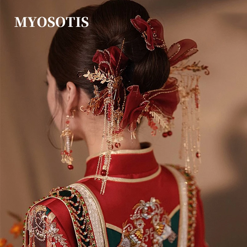 Red Bowknot Chinese Wind Bride Wedding Tiara Flower with Tassel Classic Charm Studio Style Coronet Hair Jewelry
Red Bowknot Chinese Wind Bride Wedding Tiara Flower with Tassel Classic Charm Studio Style Coronet Hair Jewelry