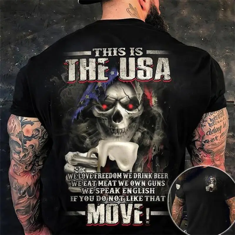 3D Short Sleeve Men's Retro Men's Regular Hip Hop Street T-shirt Exaggerated Men's T-shirt Return Skull Cole Print T-shirt
3D Short Sleeve Men's Retro Men's Regular Hip Hop Street T-shirt Exaggerated Men's T-shirt Return Skull Cole Print T-shirt