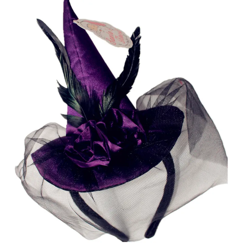 Carnival Party Top Hat Halloween Ball Supplies Witch Purple Cap Headband Retro High-end Mesh Feather Cosplay Chapeu De Bruxa
Carnival Party Top Hat Halloween Ball Supplies Witch Purple Cap Headband Retro High-end Mesh Feather Cosplay Chapeu De Bruxa