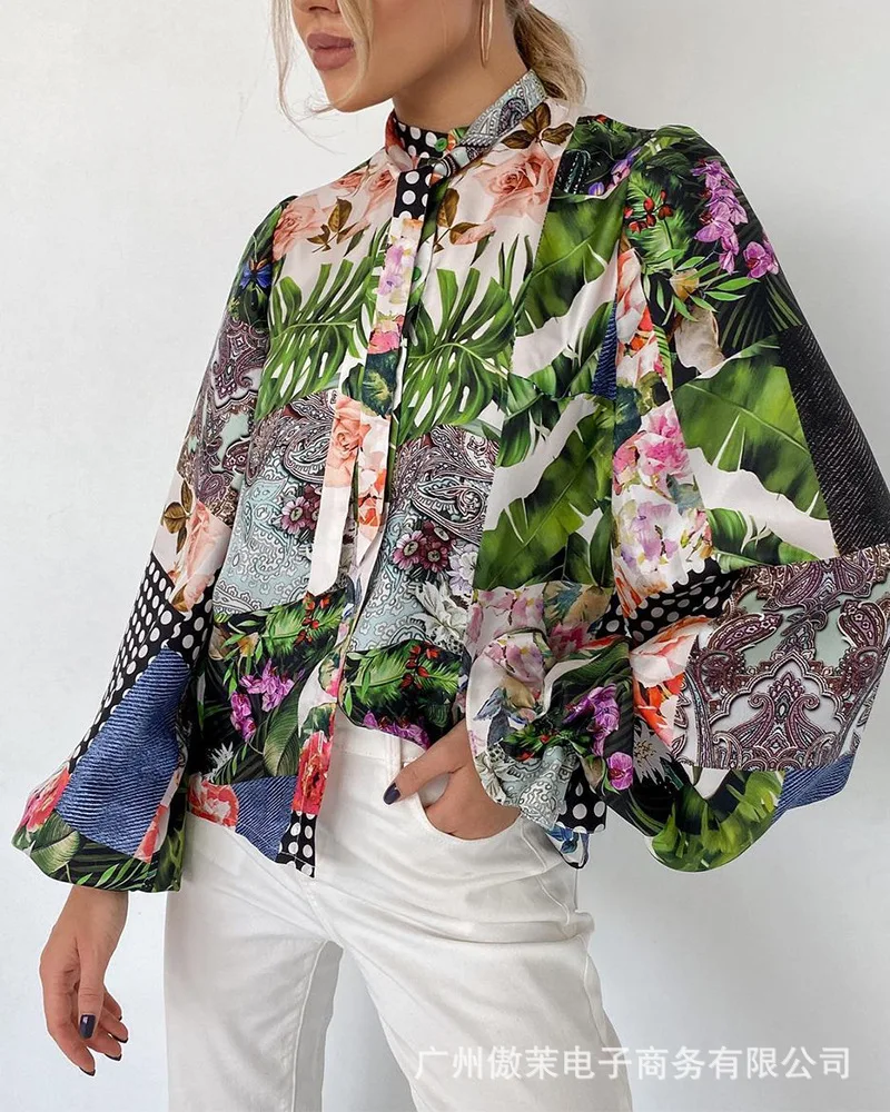 Printed Shirt Top Women 2022 Elegant Office Lady Shirts Blouse Women's Fashion Lantern Long Sleeve Shirt Tops blusas mujer
Printed Shirt Top Women 2022 Elegant Office Lady Shirts Blouse Women's Fashion Lantern Long Sleeve Shirt Tops blusas mujer