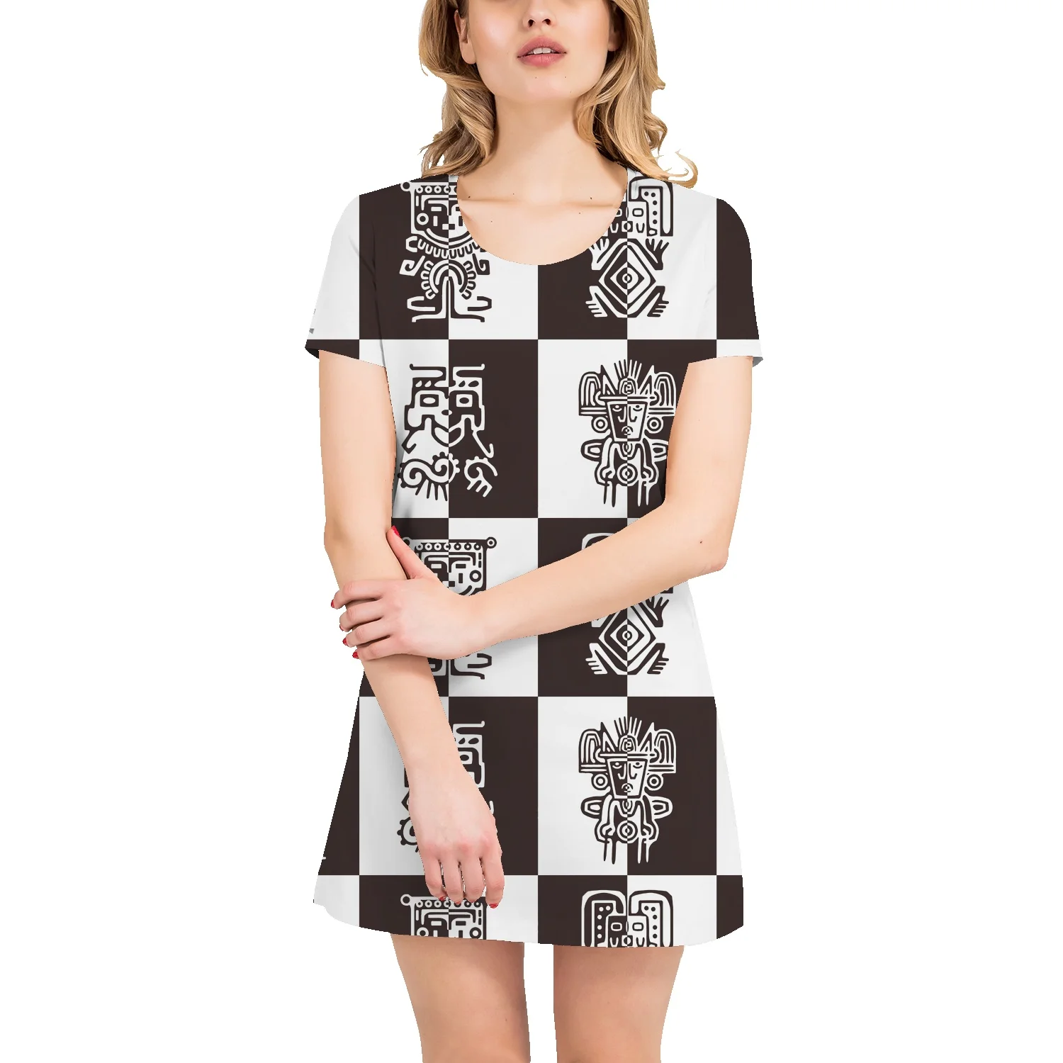 Этническое богемное платье-футболка, женская одежда в полоску с коротким рукавом, лето 2022, свободное платье средней длины с рукавом до локтя... 
Этническое богемное платье-футболка, женская одежда в полоску с коротким рукавом, лето 2022, свободное платье средней длины с рукавом до локтя...