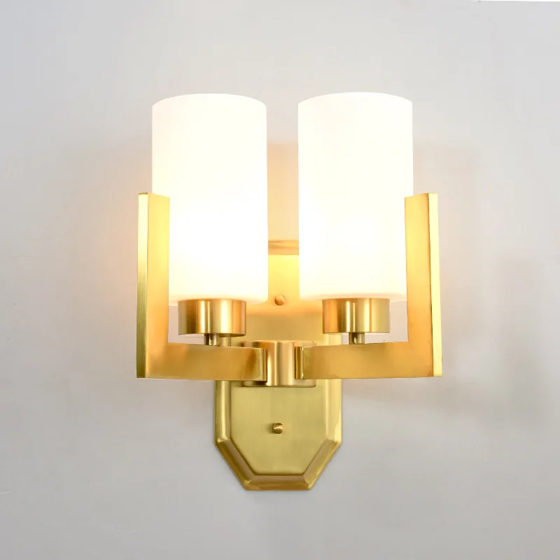 Modern Matte Golden Plated Copper Wall Lamp with Frosted Glass Cylindrical Shade LED E27 Wall Lights Bedside Lamp
Modern Matte Golden Plated Copper Wall Lamp with Frosted Glass Cylindrical Shade LED E27 Wall Lights Bedside Lamp
