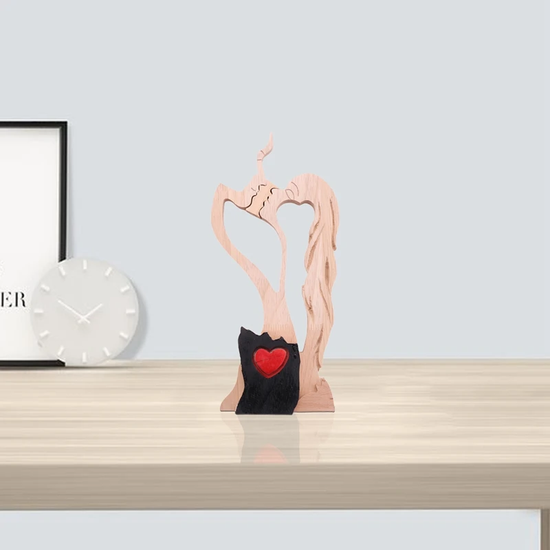 Love Eternal Wood Ornaments Wooden-Heart Desktop Sculpture Couple Kissing Statue Love Art Ornaments For Home Decorations
Love Eternal Wood Ornaments Wooden-Heart Desktop Sculpture Couple Kissing Statue Love Art Ornaments For Home Decorations