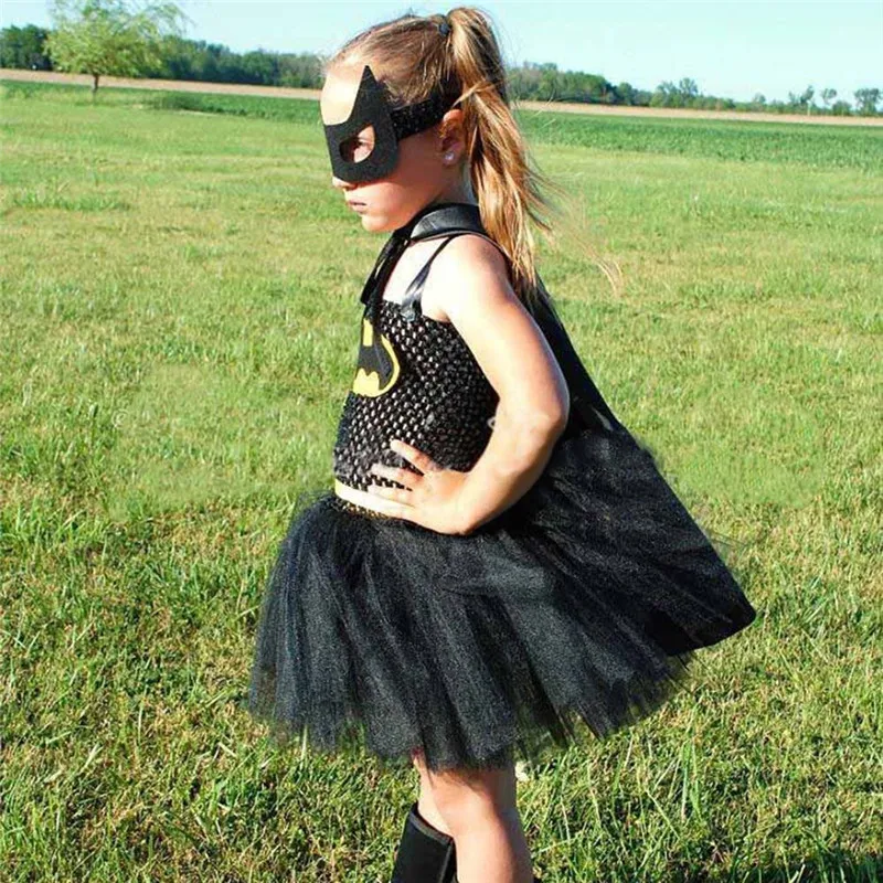 2022 Halloween Super hero dress for girl Kids Party Dresses Bat-Girl Halloween Costume Tutu Dress black Fancy Dress
2022 Halloween Super hero dress for girl Kids Party Dresses Bat-Girl Halloween Costume Tutu Dress black Fancy Dress