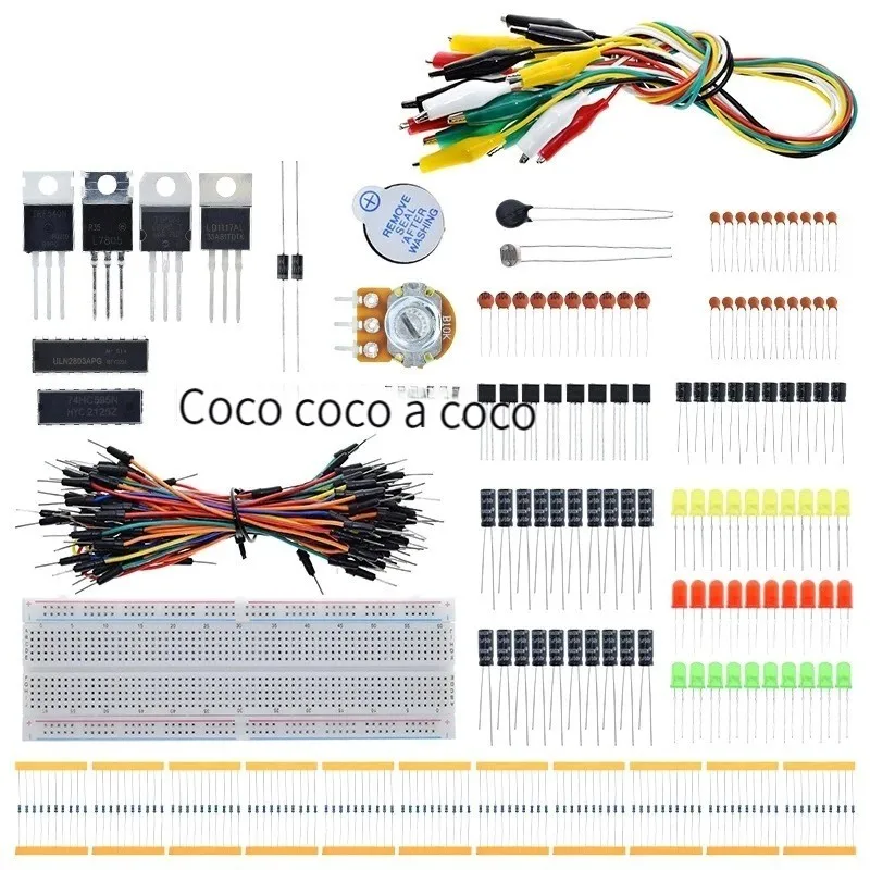 

Electronics DIY Starter Kit 830 breadboard jumper Power Capacitor LED light Arduino Nano UNO Mega2560 Basic R3 element compatibl