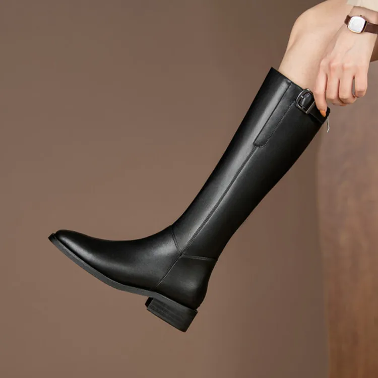 Black Real Leather Women Knee High Boots Side Zipper Flats Winter Long Botas Vintage Brown Autumn Knight Botines Chaussure Femme
Black Real Leather Women Knee High Boots Side Zipper Flats Winter Long Botas Vintage Brown Autumn Knight Botines Chaussure Femme