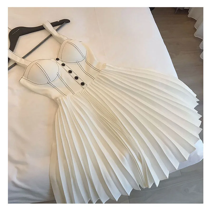 Elegant Pleated Dress For Women Sexy Luxury Tube Dress Backless High Waist Party Spaghetti Strap Vestido Summer Women's Clothing
Elegant Pleated Dress For Women Sexy Luxury Tube Dress Backless High Waist Party Spaghetti Strap Vestido Summer Women's Clothing