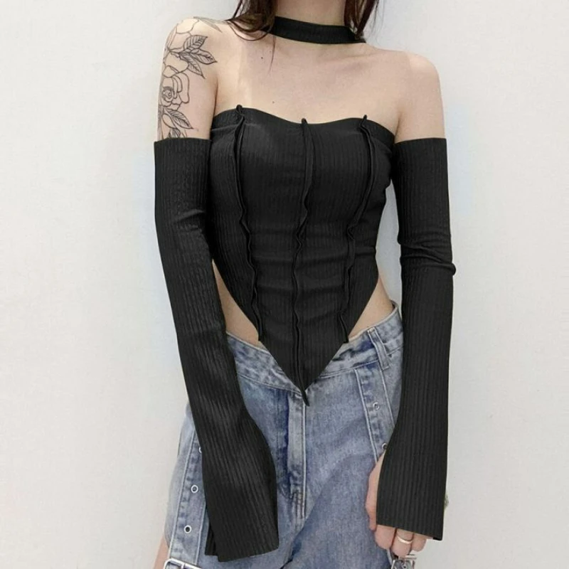 Spicy Girl Style Off Shoulder Slim Fit Sleeve Sleeve T-shirt for Women's Autumn New Slim Flare Sleeves Foreign Style Small Shirt
Spicy Girl Style Off Shoulder Slim Fit Sleeve Sleeve T-shirt for Women's Autumn New Slim Flare Sleeves Foreign Style Small Shirt