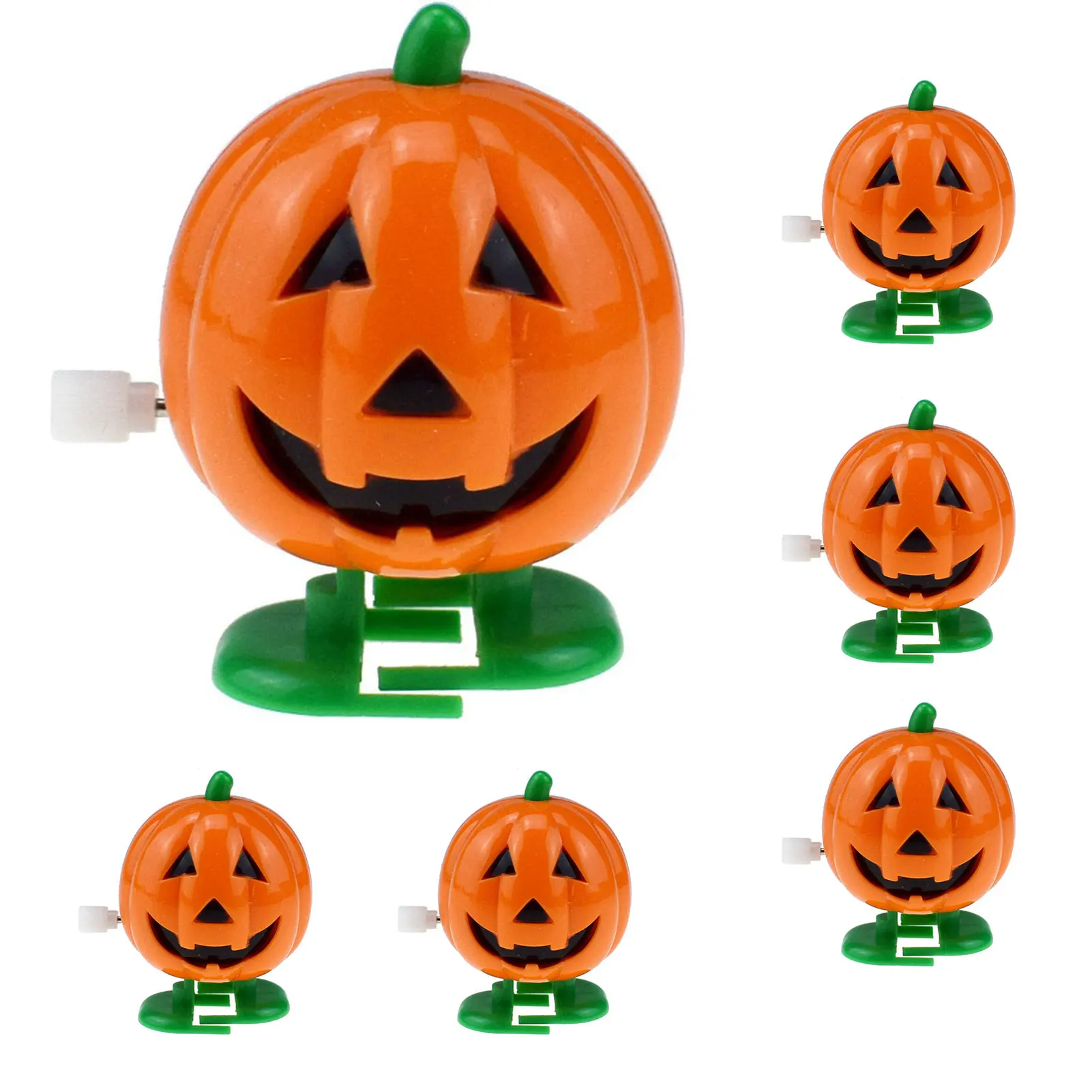 

6pcs Halloween Windup Toys Halloween Pumpkin Clockwork Toys Cute Jumping And Walking Clockwork Toys For Halloween Party Favors