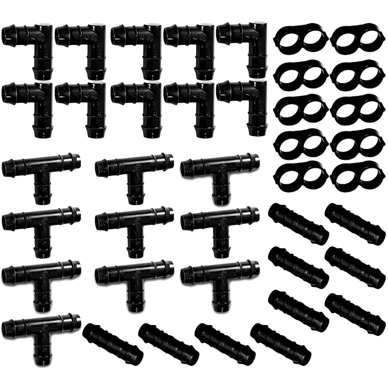 Irrigation Fittings Kit For 1/2 Inch Inch Tubing - Tees, Couplings, Elbows, End Cap Figure 8 Plugs - Barbed Connectors Home
Irrigation Fittings Kit For 1/2 Inch Inch Tubing - Tees, Couplings, Elbows, End Cap Figure 8 Plugs - Barbed Connectors Home