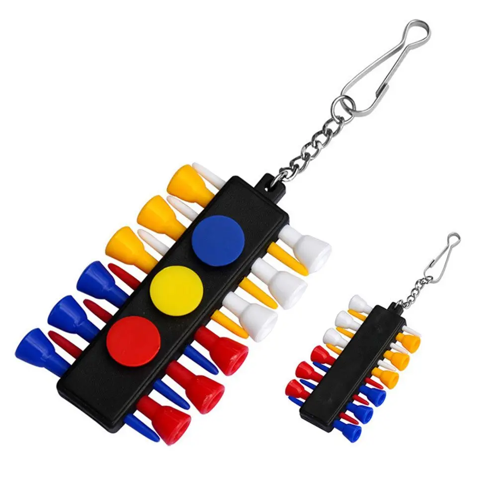 1Set Portable Plastic Golf Tee Holder Carrier With 12 Golf Tees And 3 Plastic Ball Markers with Keychain Golf Accessorie
1Set Portable Plastic Golf Tee Holder Carrier With 12 Golf Tees And 3 Plastic Ball Markers with Keychain Golf Accessorie