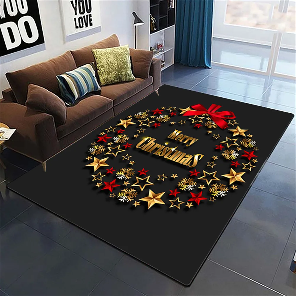 

CLOOCL Hat Sale Flannel Carpets Merry Christmas Wreath 3D Printed Carpets for Living Room Bedroom Area Rugs Indoor Hallway Mats