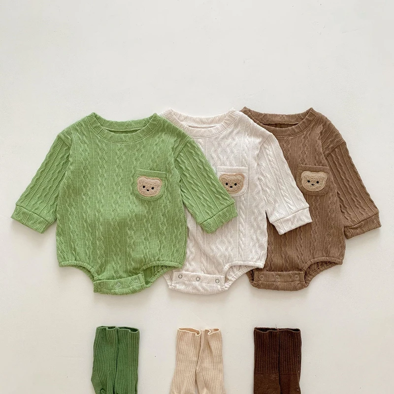 Toddler Baby Girl Jumpsuits Spring Autumn Cartoon Bear Boy Knitted Bodysuits for Infants Cotton Kids Clothes Girls Costumes
Toddler Baby Girl Jumpsuits Spring Autumn Cartoon Bear Boy Knitted Bodysuits for Infants Cotton Kids Clothes Girls Costumes