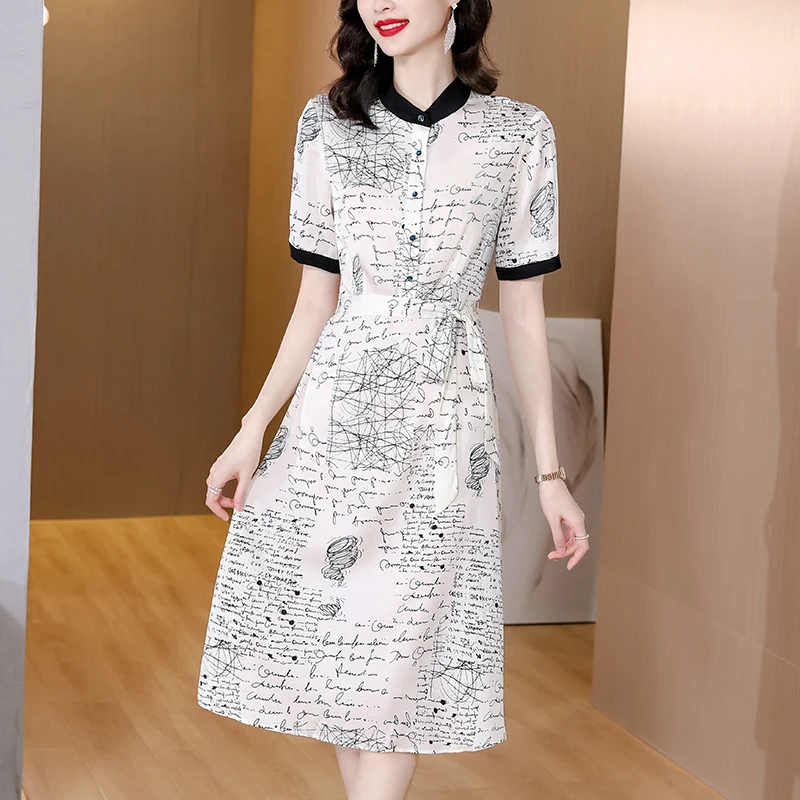 2023 New Summer Dress Women Fashion Elegant Dresses Silk Lace-up Waist Long Dress for Women Satin A-Line Print White Dress Women
2023 New Summer Dress Women Fashion Elegant Dresses Silk Lace-up Waist Long Dress for Women Satin A-Line Print White Dress Women